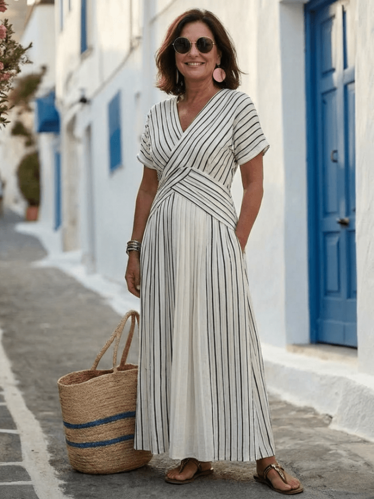 Cressida | Elegantes Midikleid Sommer – Überkreuzte Taille für Femininität 4