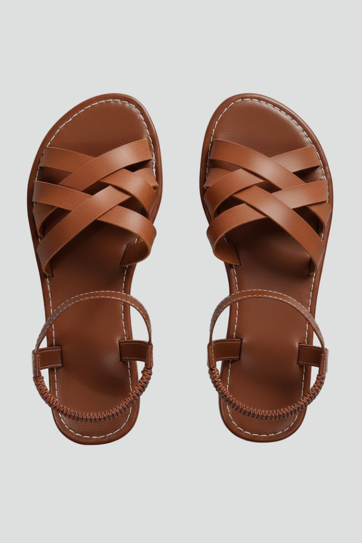 Jasmin | Damen Sandalen mit gekreuzten Riemen und Knöchelriemen