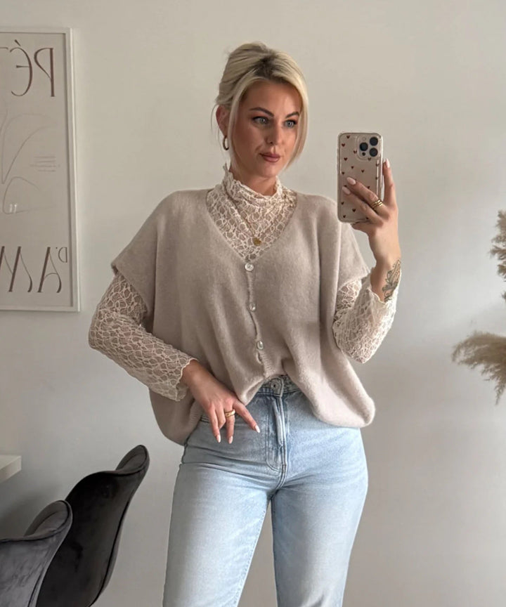 Spitzen Oberteil Julia Cremeweiß Ladypolitan ♡