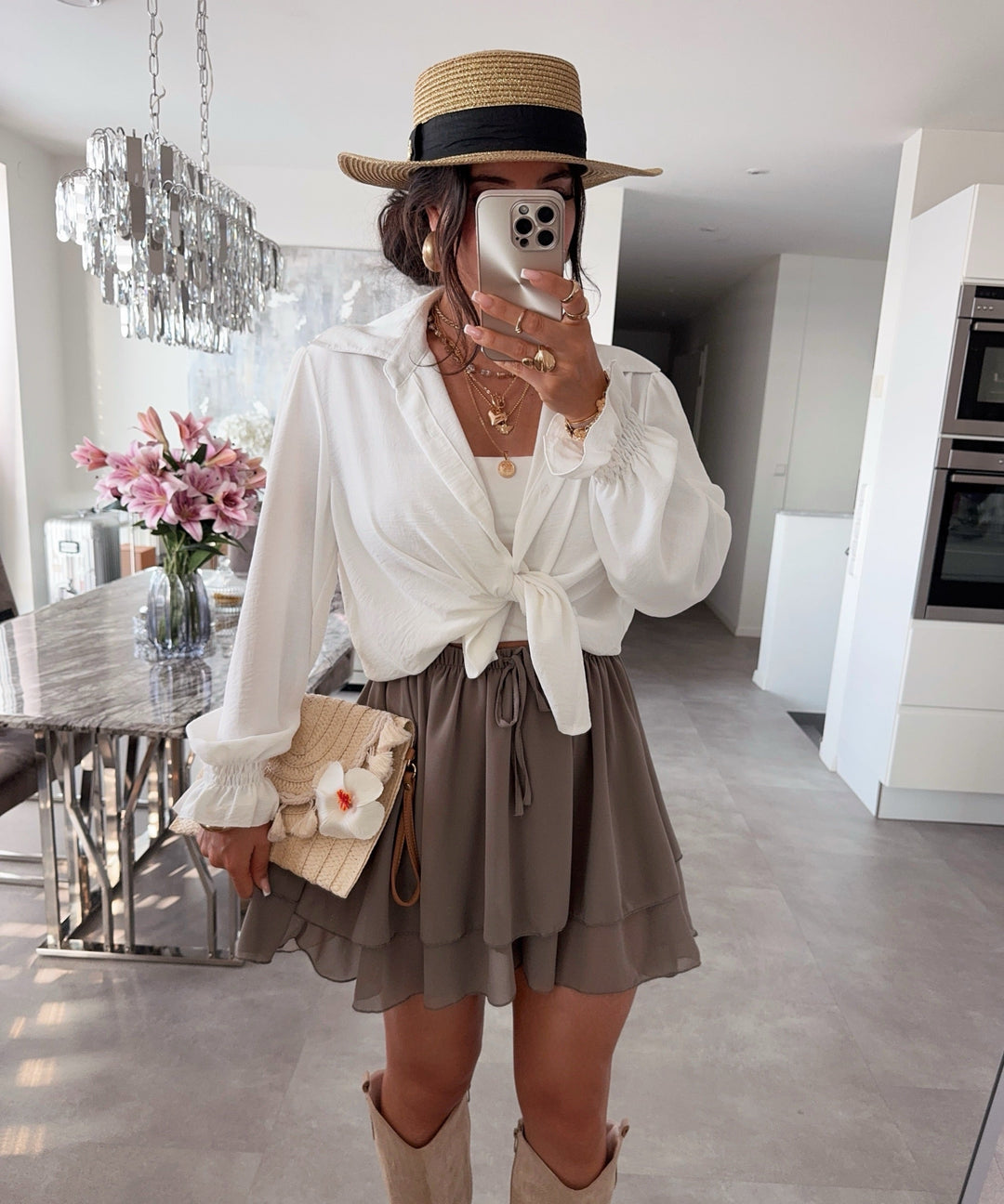 Hosenrock Parisa Uni Taupe