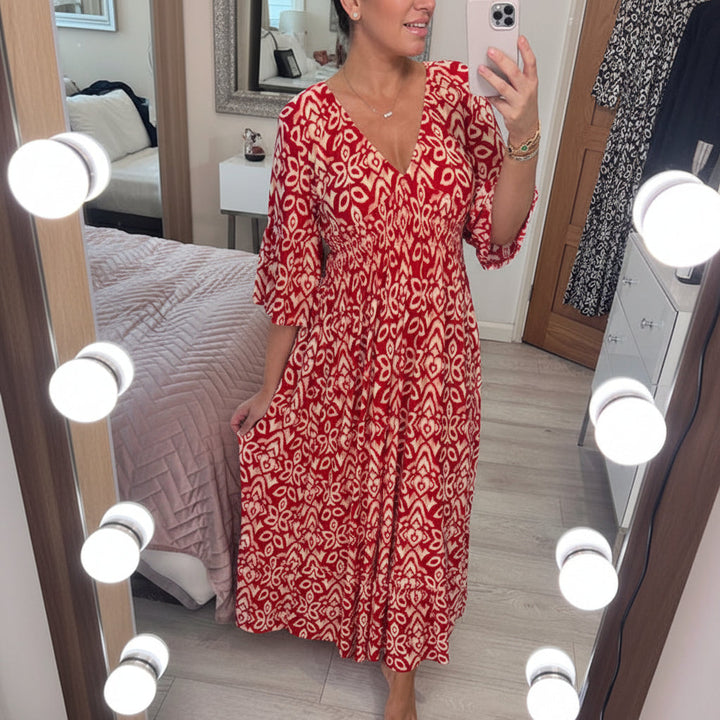 Lässiges V-Ausschnitt Sommerkleid – Leicht & Bequem
