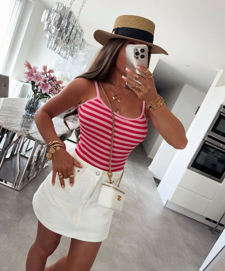 Stretch Jeans Hosenrock June Weiß Ladypolitan ♡