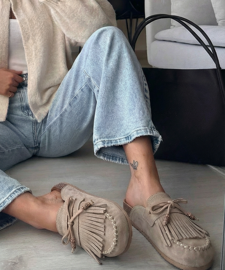 Pantoletten Rina Beige