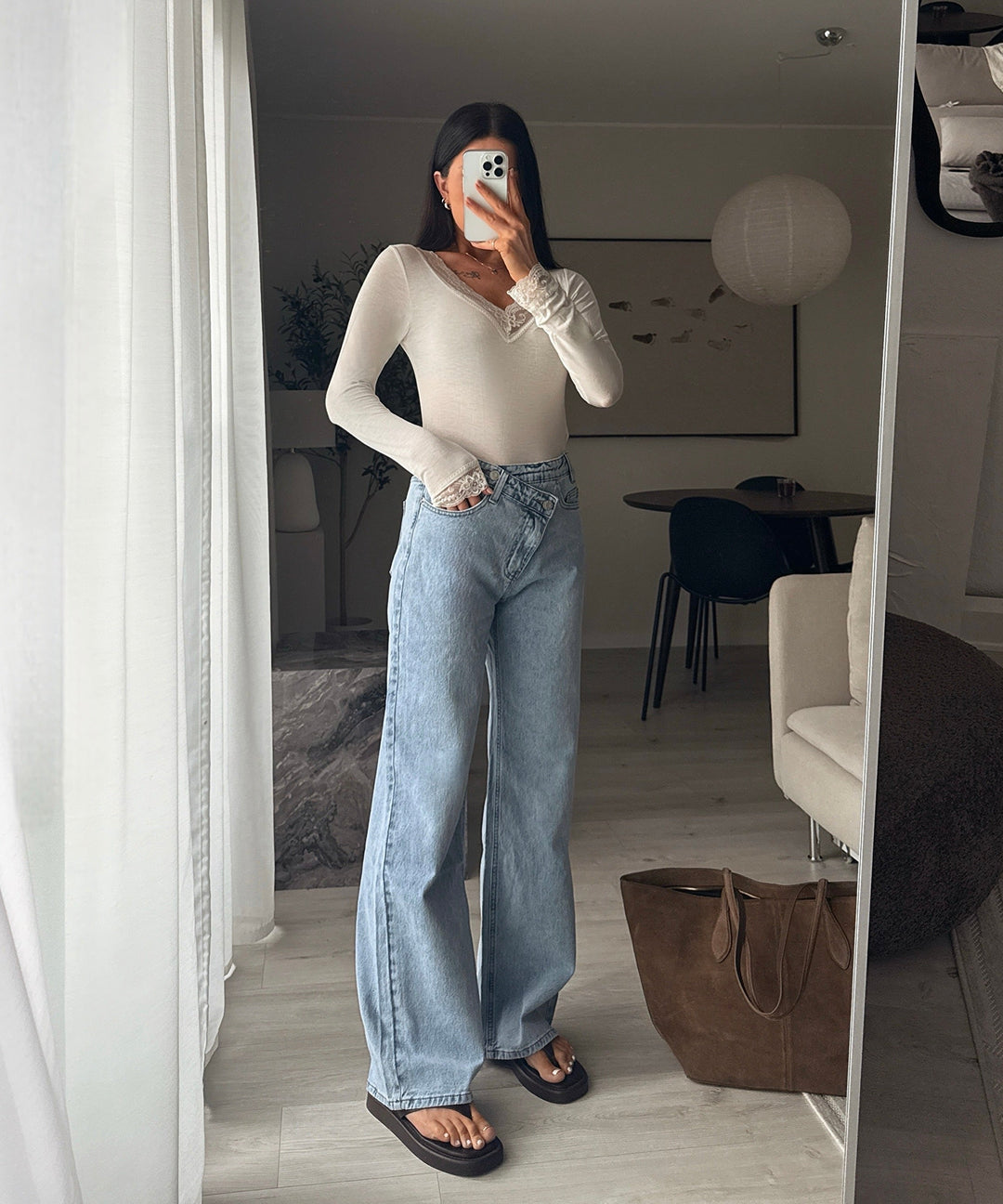 Stretch Straight Leg Jeans Galia Hellblau Ladypolitan ♡