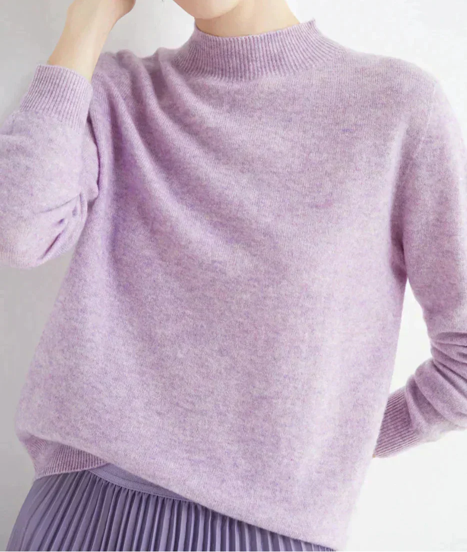Nora – Damen Feinstrick Pullover mit Rundhalsausschnitt