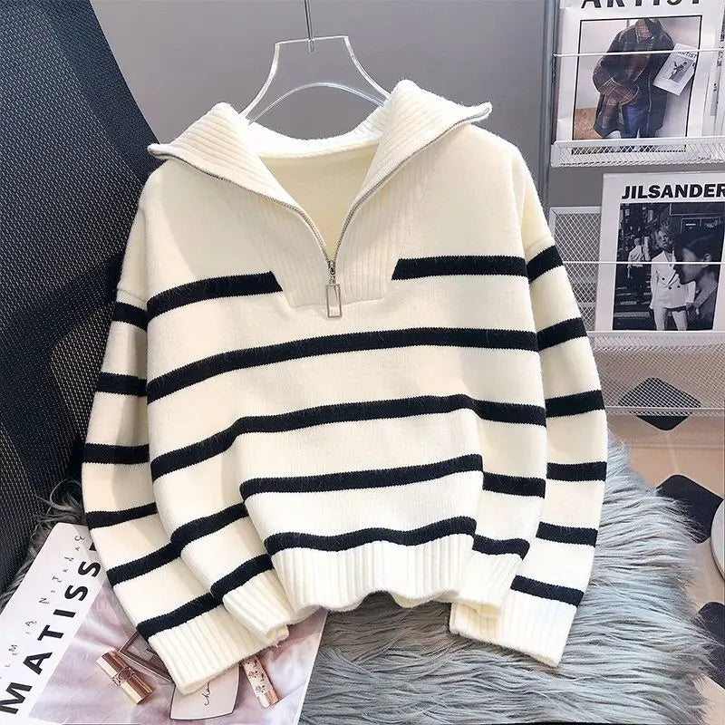 Dahlia - Gestreifter Oversized-Pullover für Damen