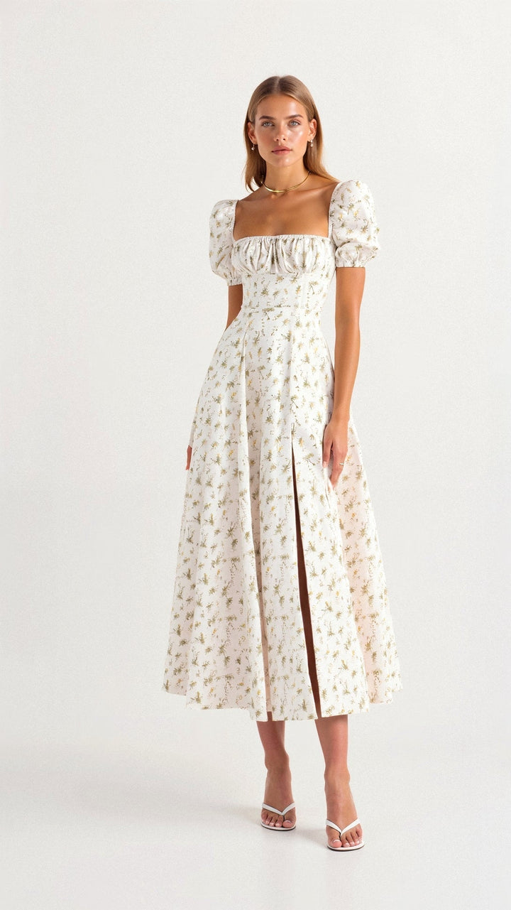 Damen Blumen Sommer Midi Kleid - Aurora