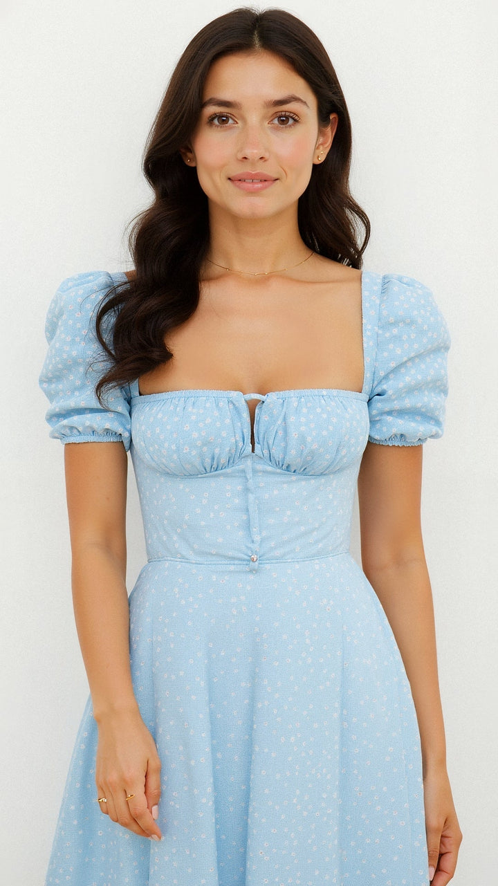 Damen Blumen Sommer Midi Kleid - Aurora