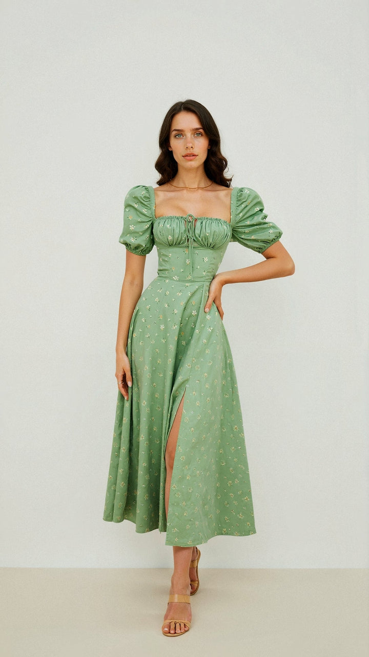 Damen Blumen Sommer Midi Kleid - Aurora