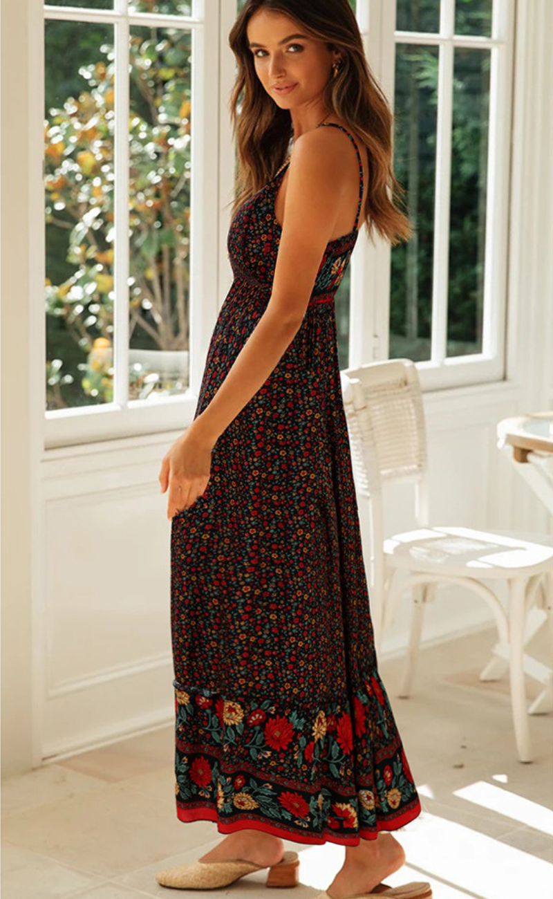 Damen Boho Sommer Maxi Kleid – Amy