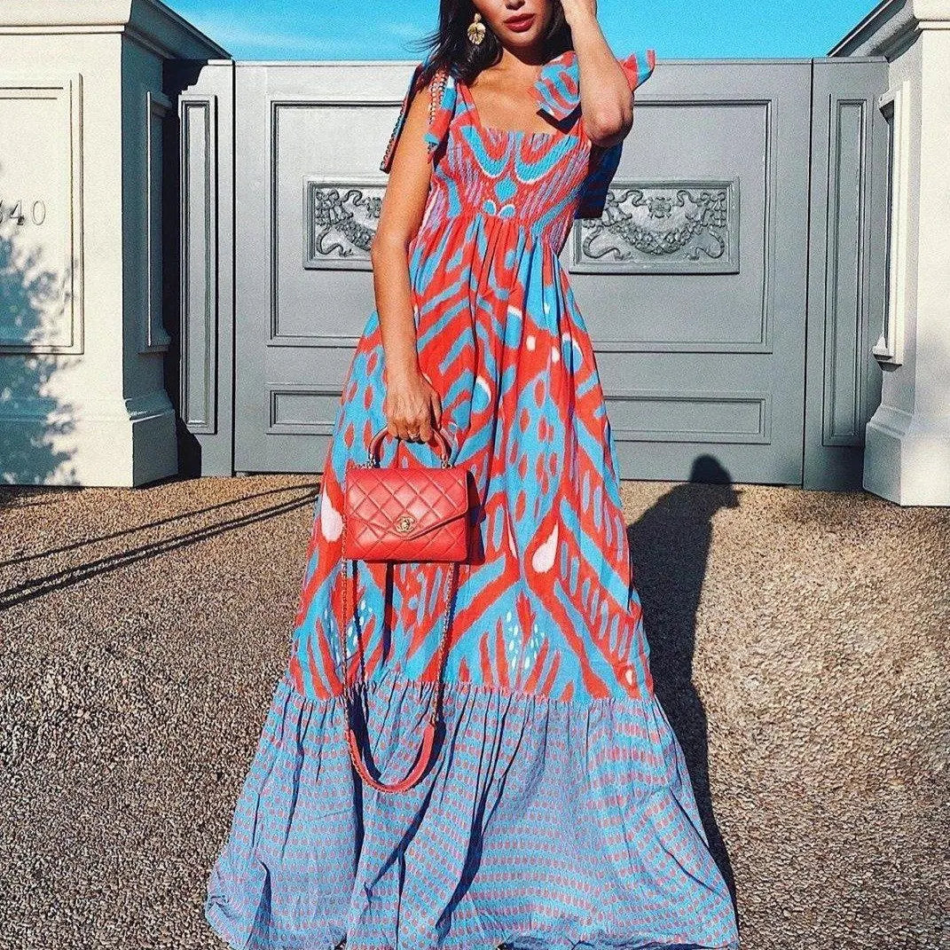 Damen Boho Sommer Maxi Kleid - Sophia