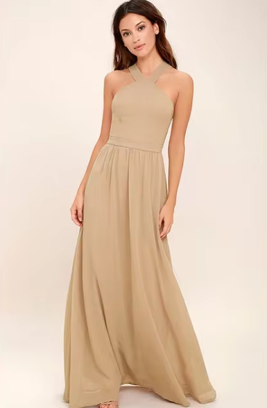 Damen Casual Maxi Kleid - Leoney