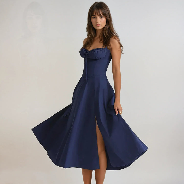 Damen Corsagen Cocktail Midi Kleid – Catherine