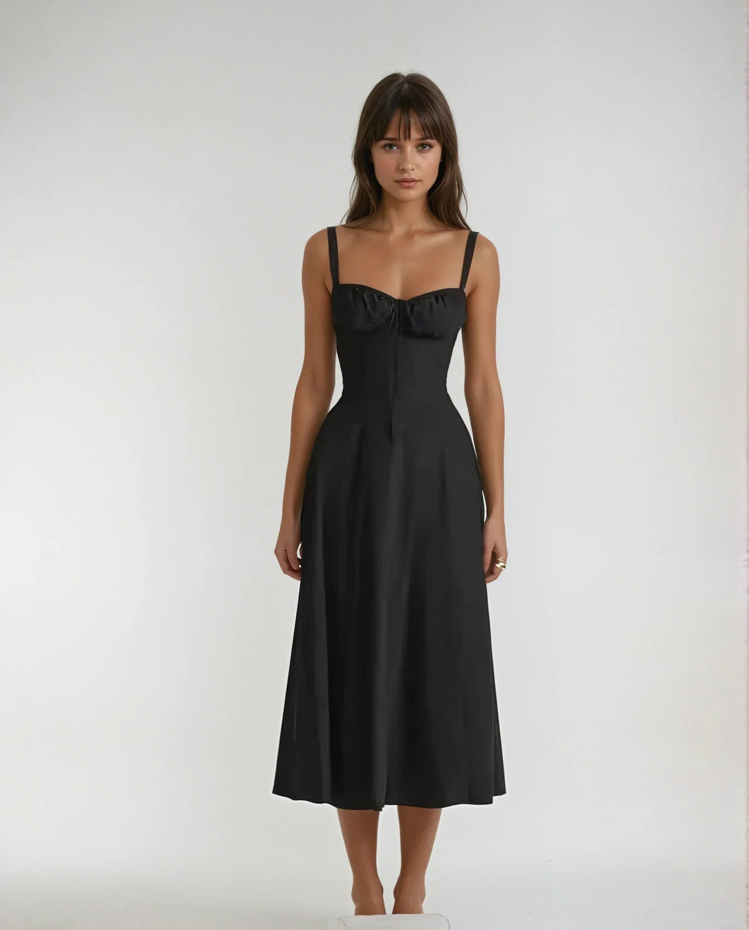 Damen Corsagen Cocktail Midi Kleid – Catherine