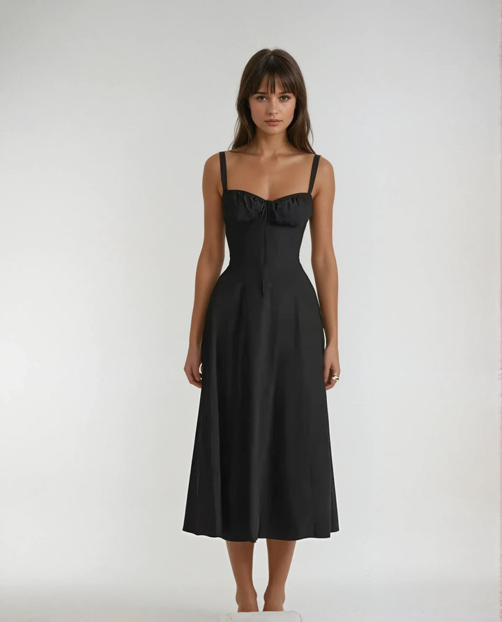 Damen Corsagen Cocktail Midi Kleid – Catherine