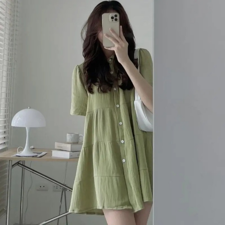 Damen Einfache Shirt Mini Kleid - Ivy