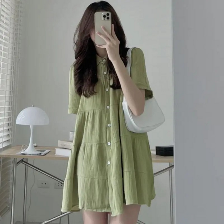 Damen Einfache Shirt Mini Kleid - Ivy