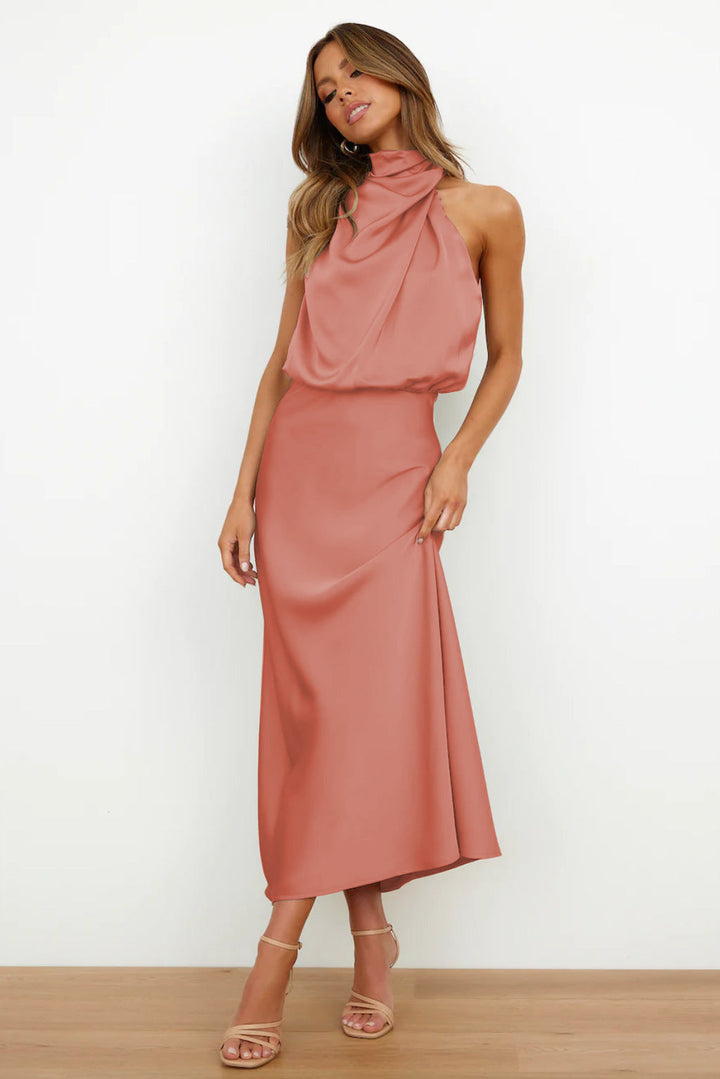 Damen Elegante Halter Midi Kleid - Lily