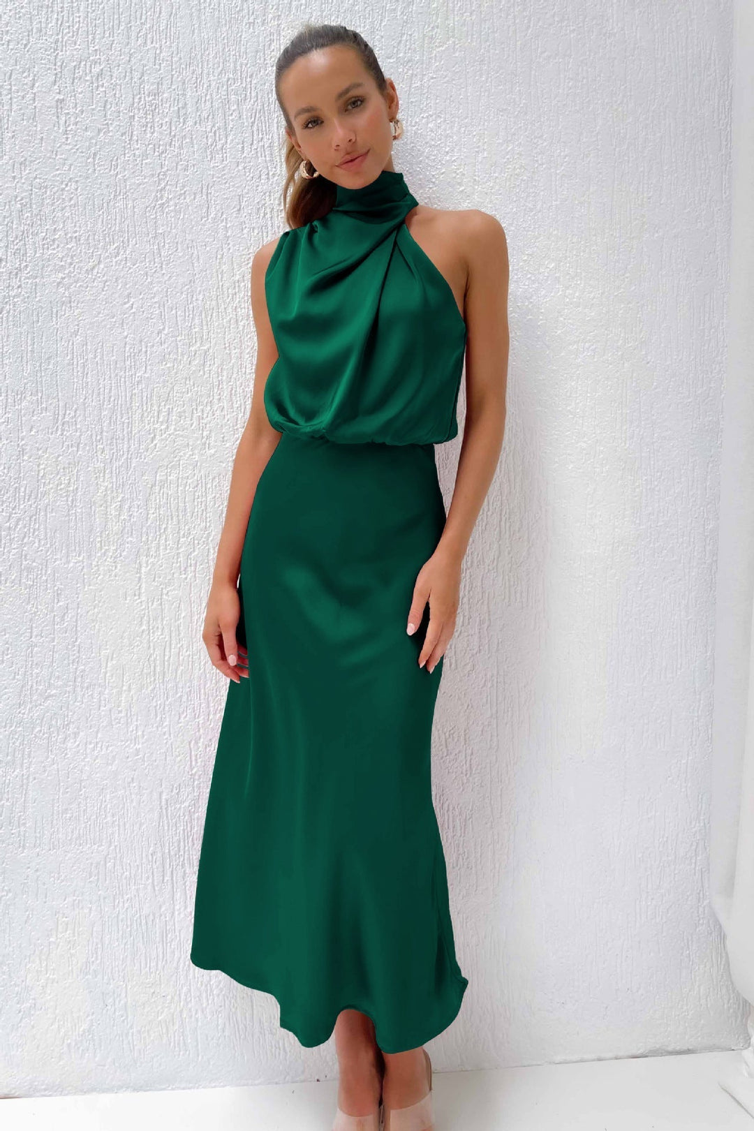 Damen Elegante Halter Midi Kleid - Lily