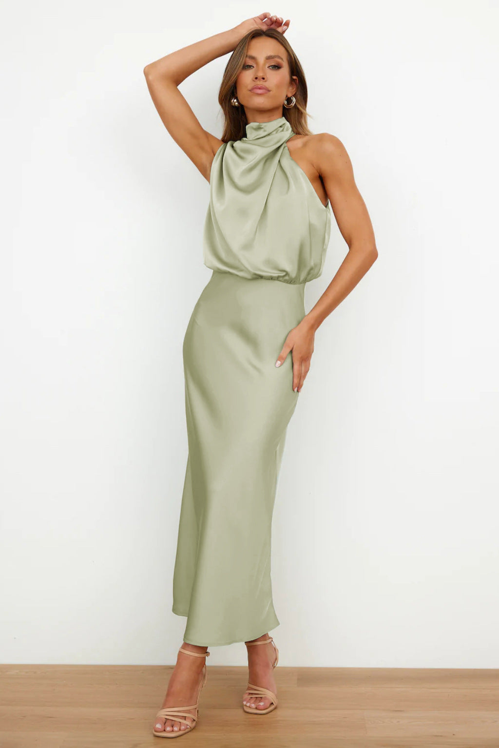 Damen Elegante Halter Midi Kleid - Lily
