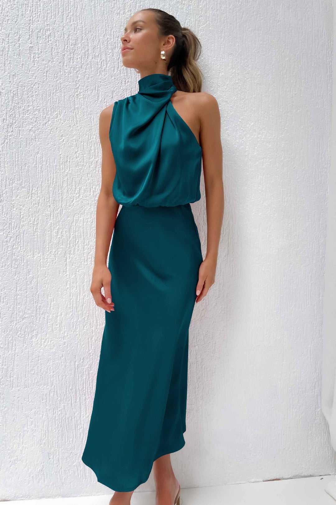 Damen Elegante Halter Midi Kleid - Lily