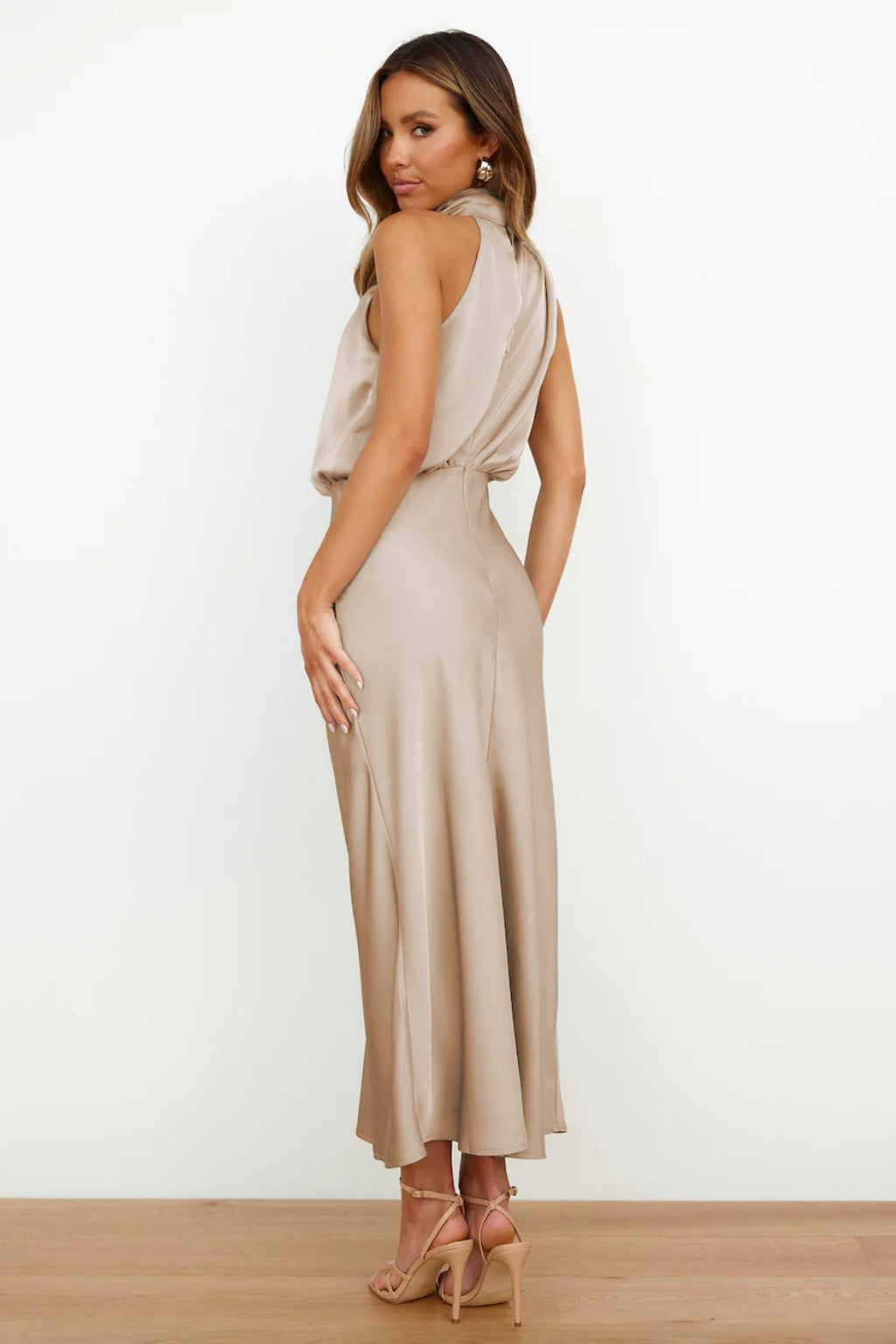 Damen Elegante Halter Midi Kleid - Lily