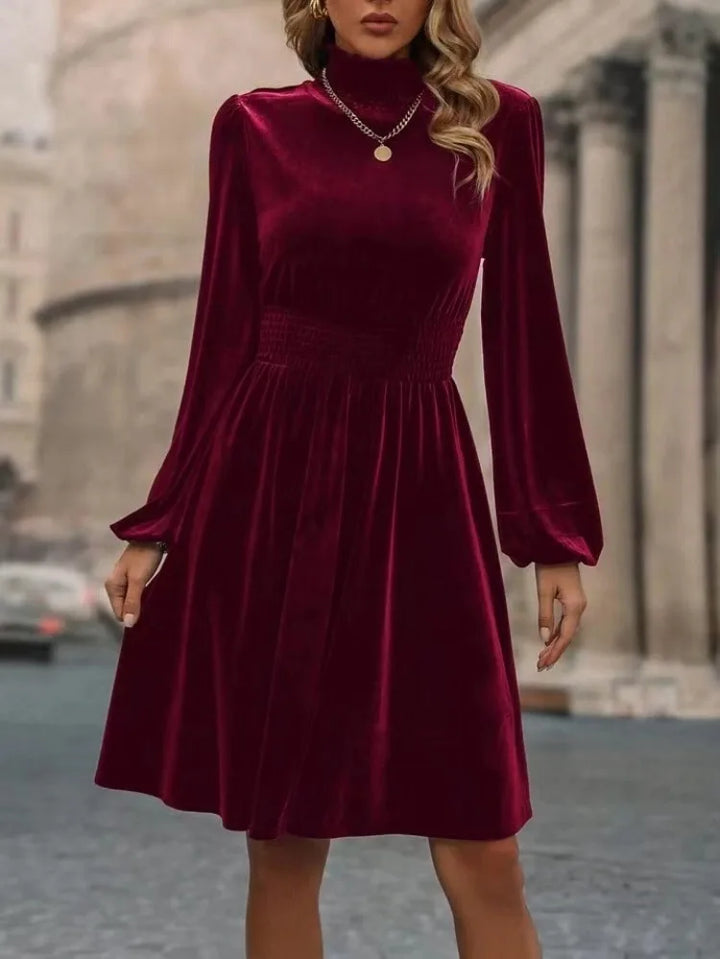 Damen Elegantes Rollkragen Midikleid – Bella