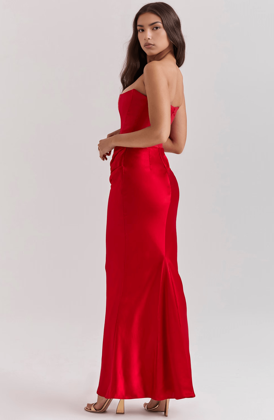 Damen Elegantes Strapless Maxikleid - Mia