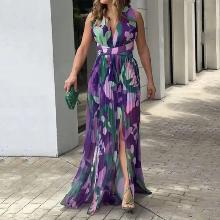 Damen Elegantes V-Ausschnitt Maxikleid - Isabelle