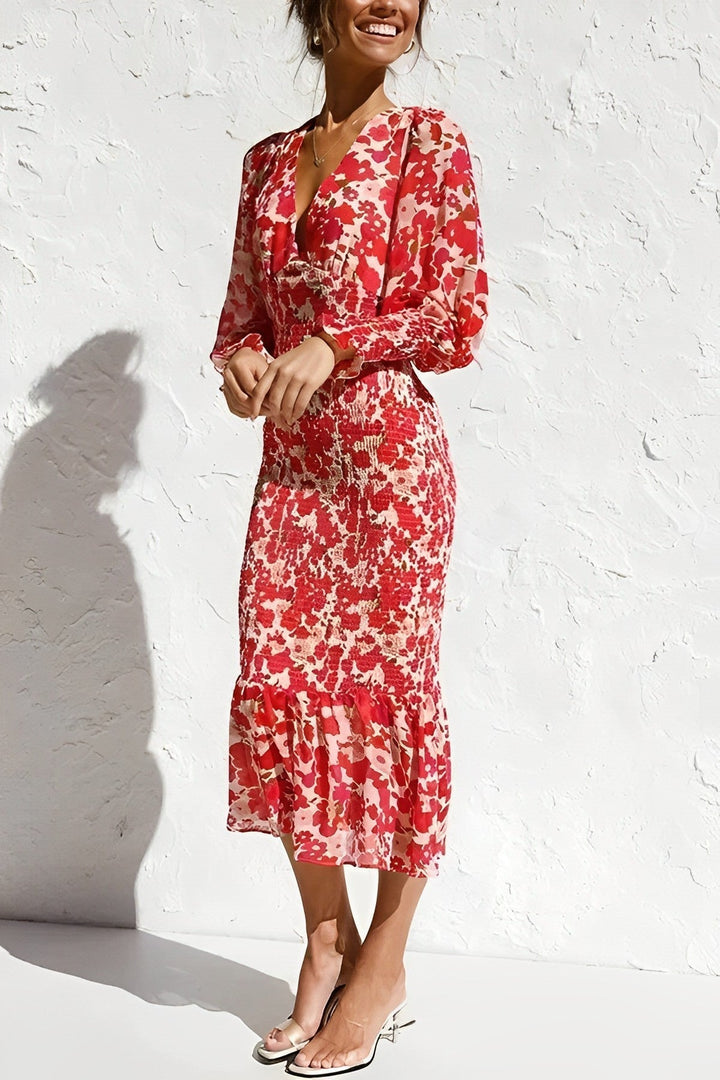 Damen Florales Midi Kleid - Rosanne