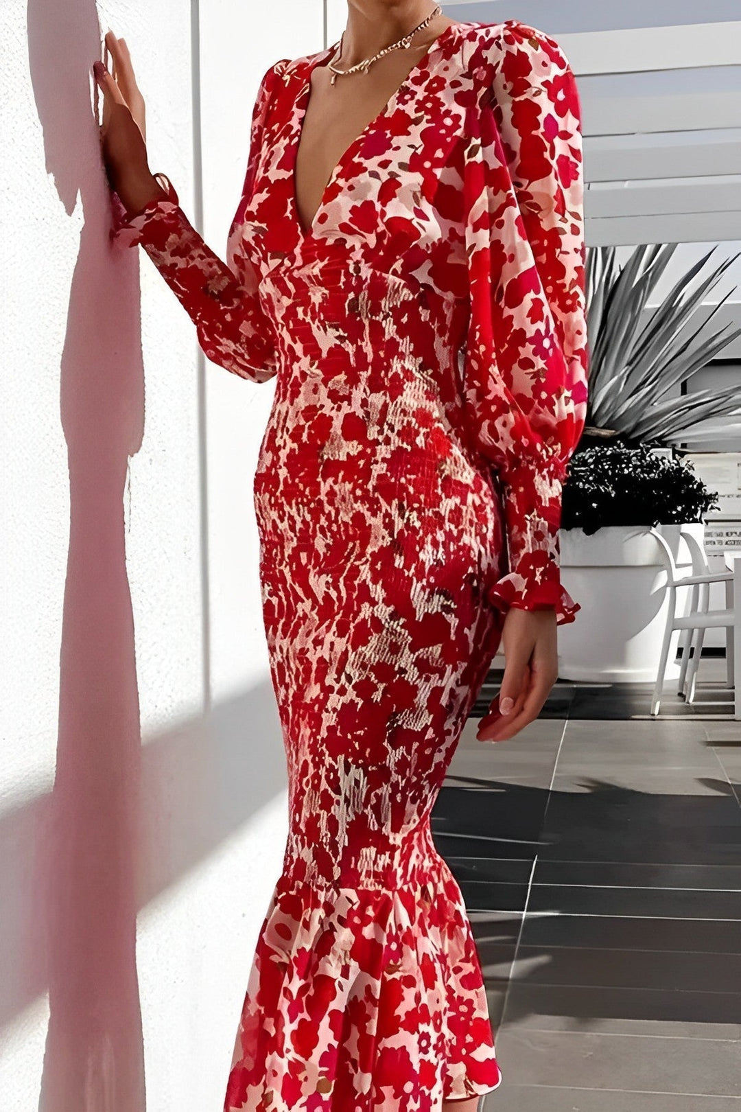 Damen Florales Midi Kleid - Rosanne