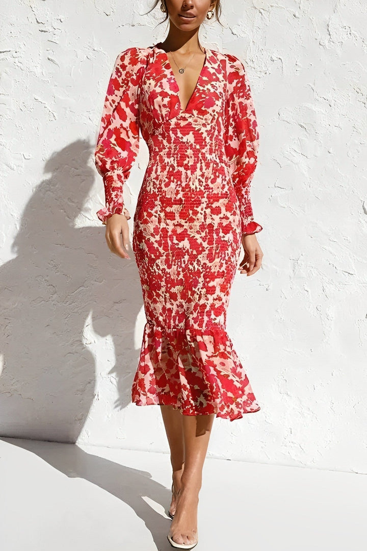 Damen Florales Midi Kleid - Rosanne