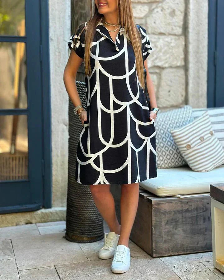 Damen Freizeit Bedrucktes Midikleid - Natalie