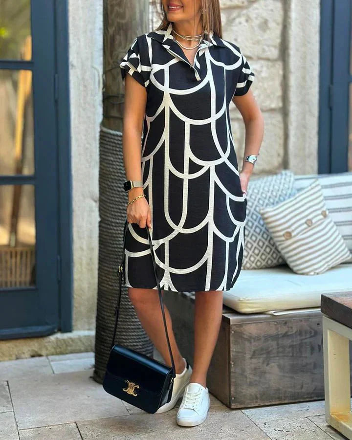 Damen Freizeit Bedrucktes Midikleid - Natalie