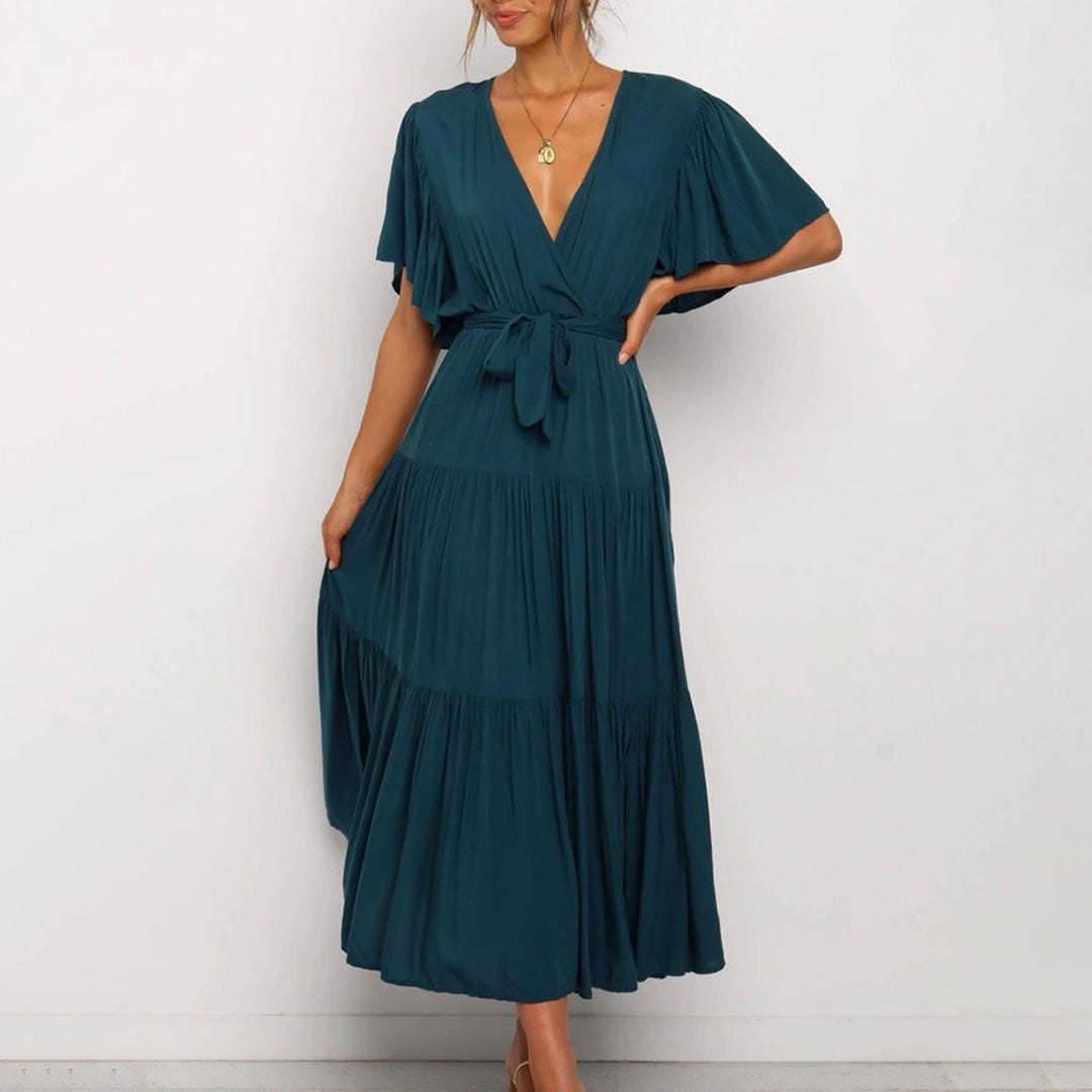 Damen Freizeit Hochzeitsgast Midi Kleid - Emma