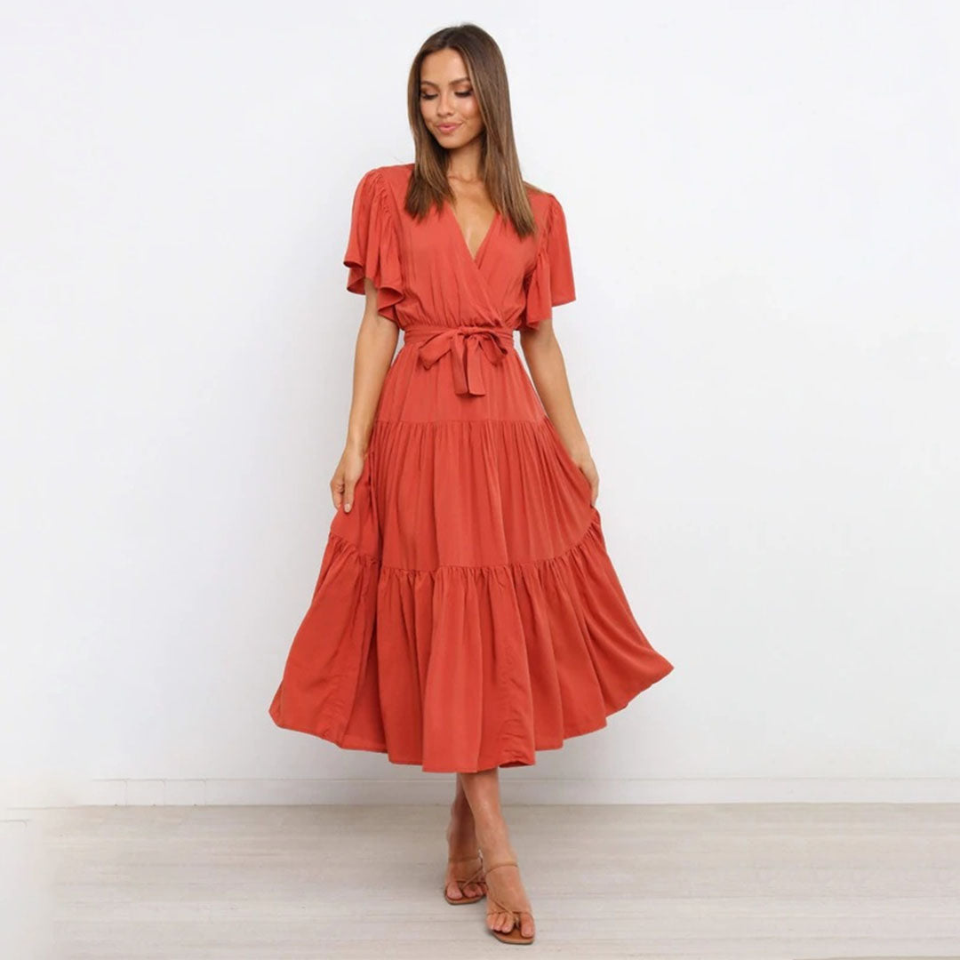 Damen Freizeit Hochzeitsgast Midi Kleid - Emma
