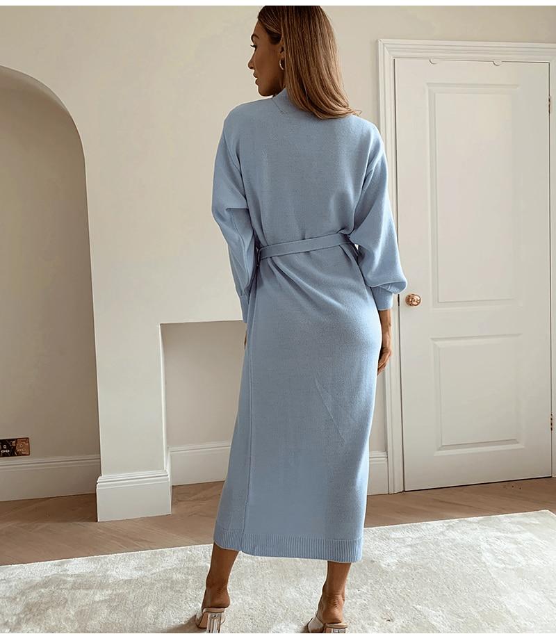 Damen Freizeit Langarm Maxikleid – Scarlett