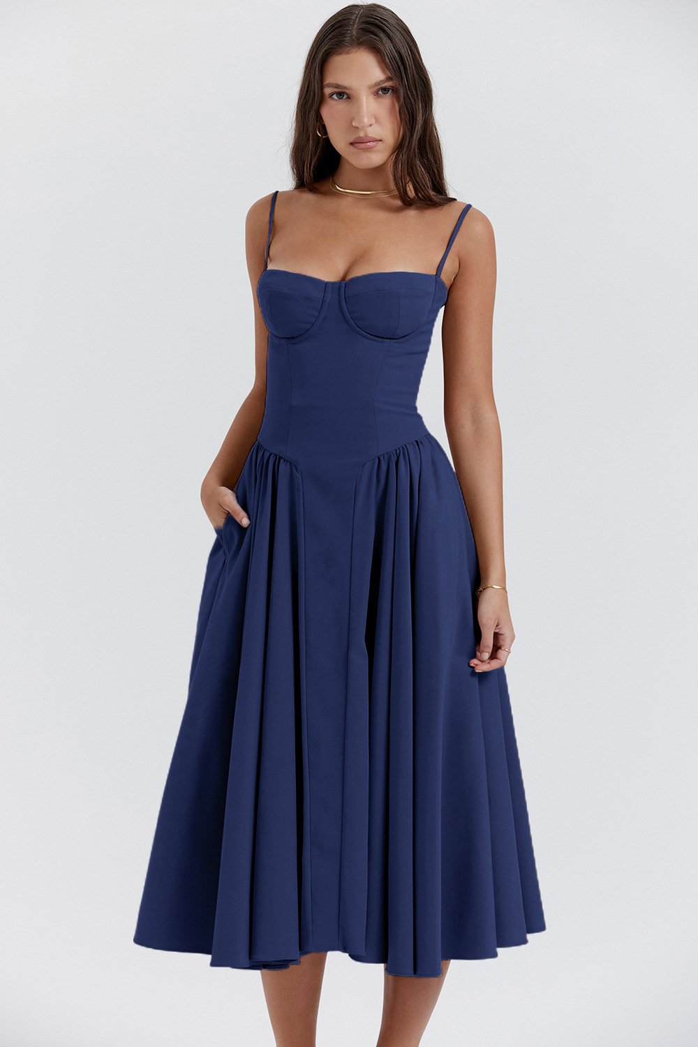 Damen Korsett Freizeit Midikleid – Lark