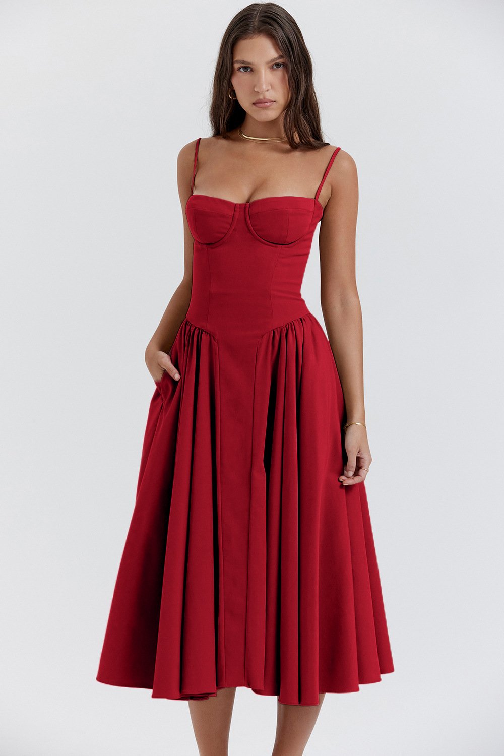 Damen Korsett Freizeit Midikleid – Lark