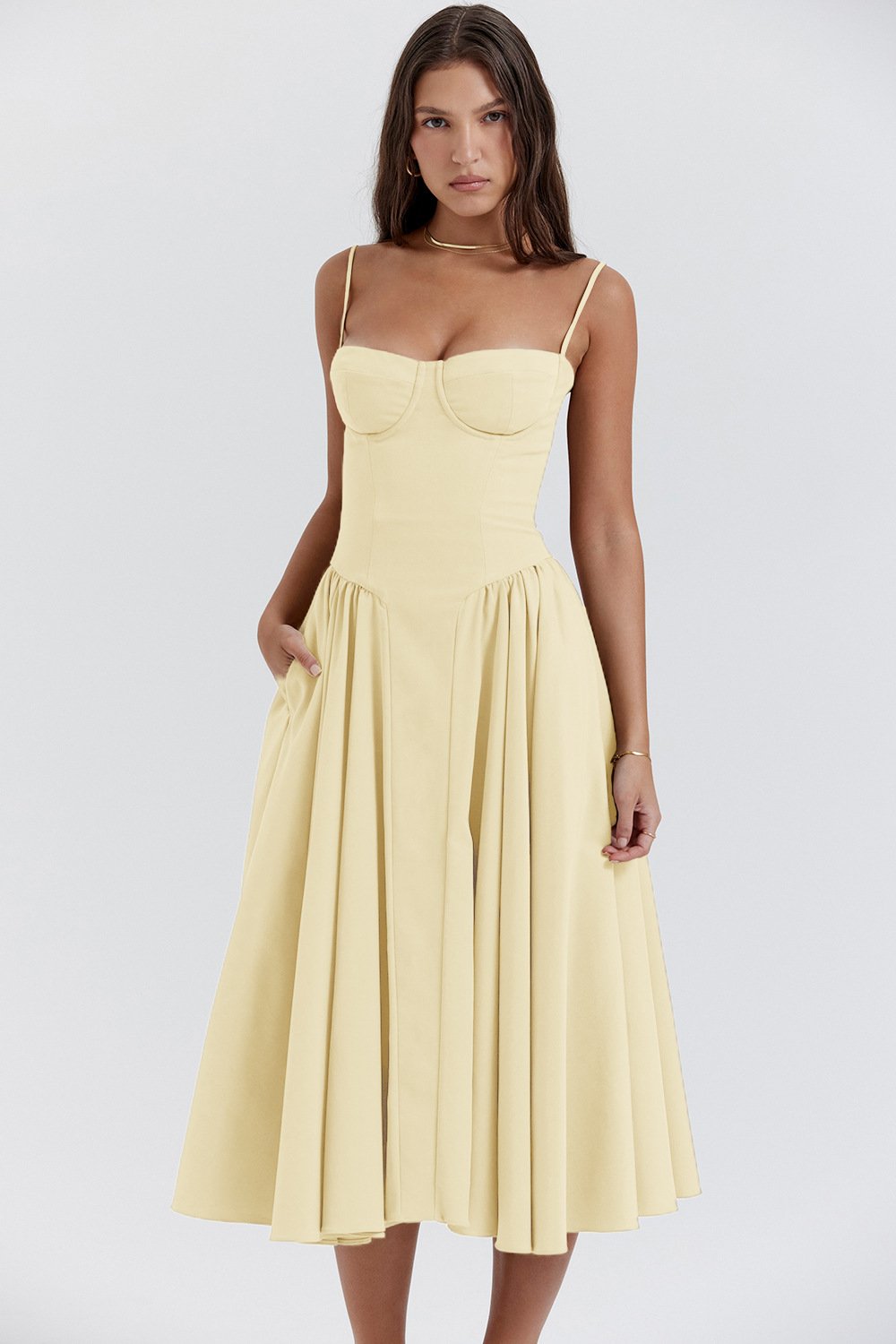 Damen Korsett Freizeit Midikleid – Lark
