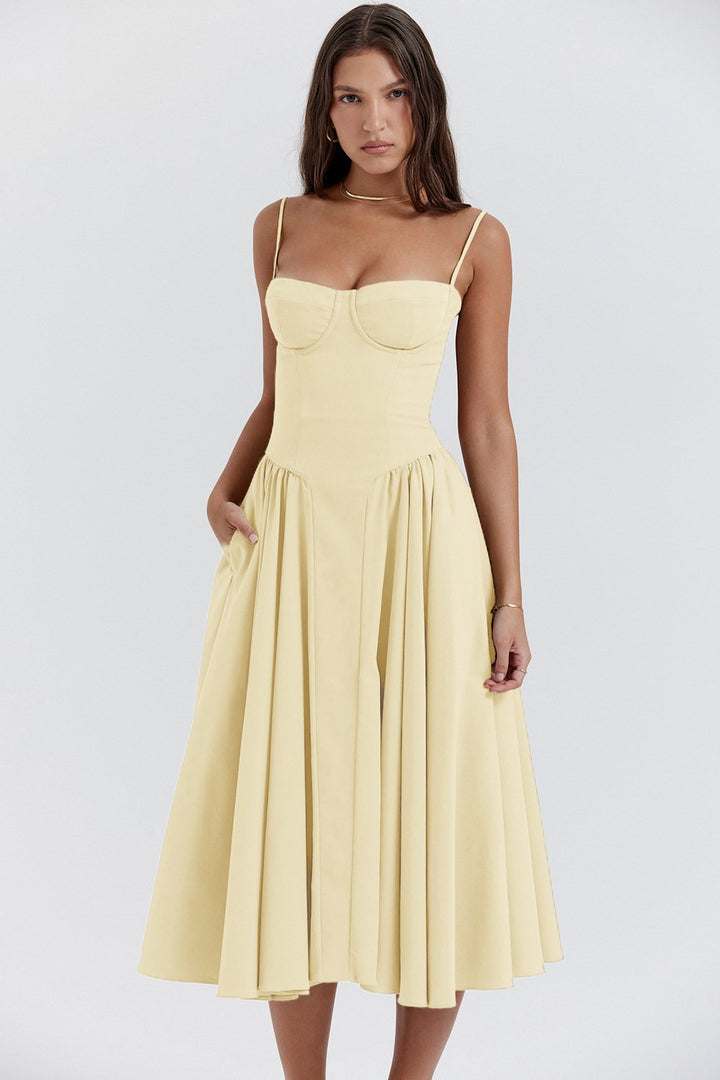 Damen Korsett Freizeit Midikleid – Lark
