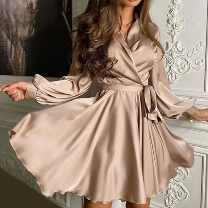 Damen Langarm Cocktail Minikleid - Clara