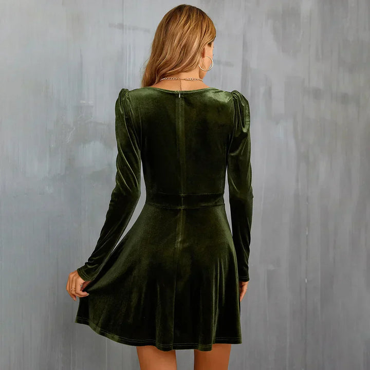 Damen Langarm Midi Party Kleid - Ella