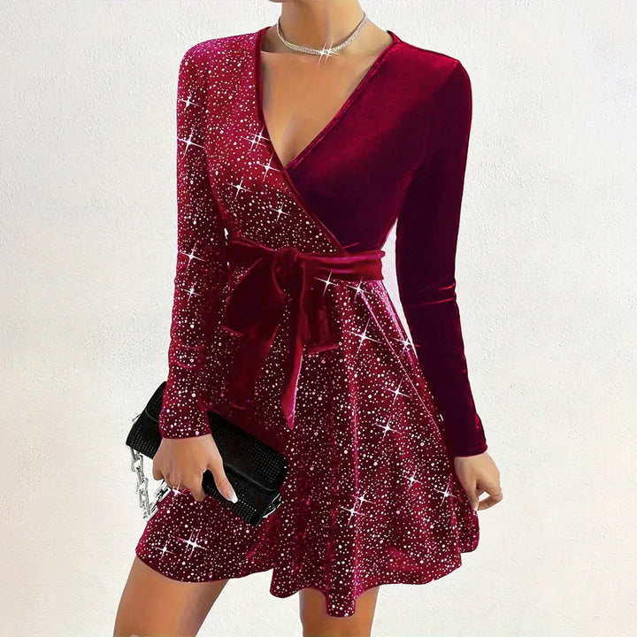 Damen Langarm Mini Kleid - Frida