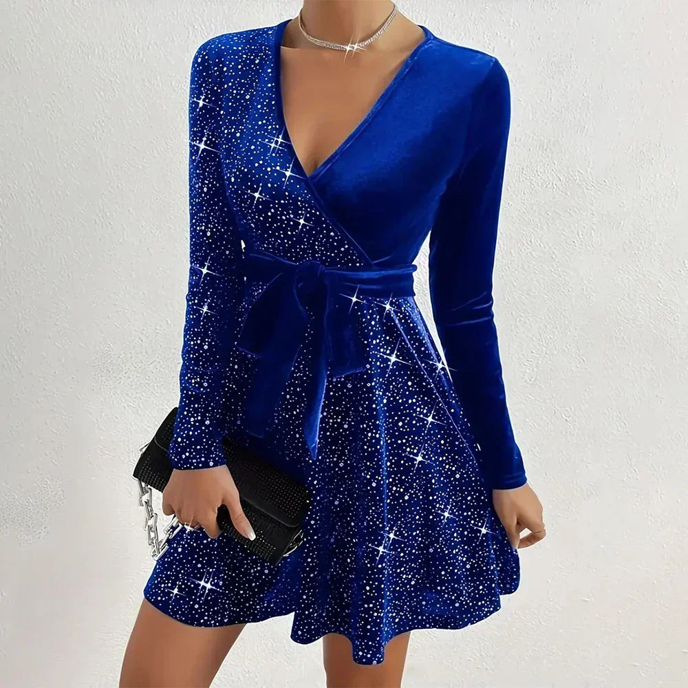 Damen Langarm Mini Kleid - Frida