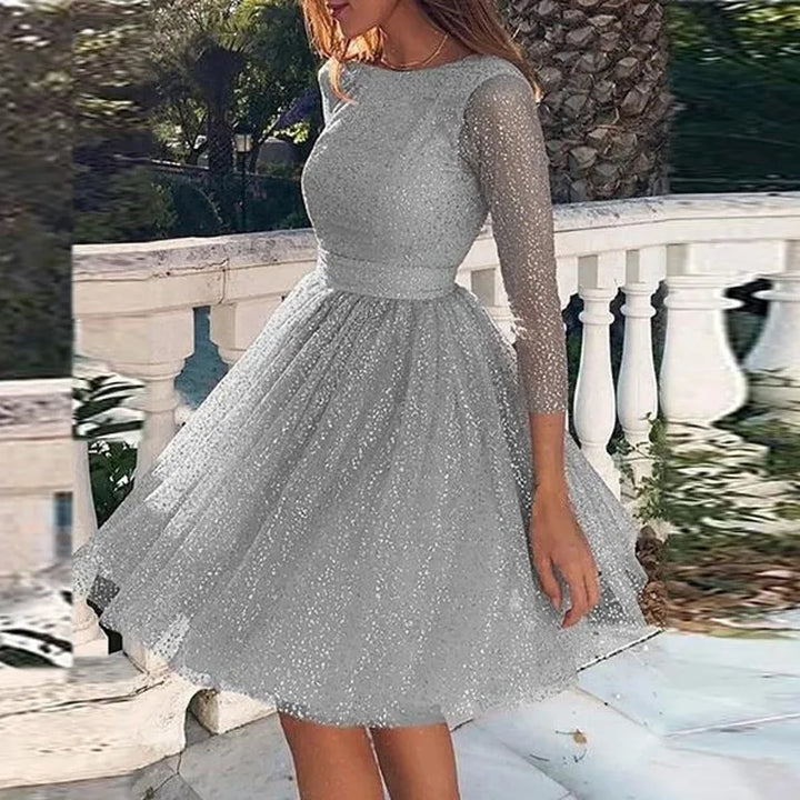 Damen Langarm Mini Party Kleid - Freja