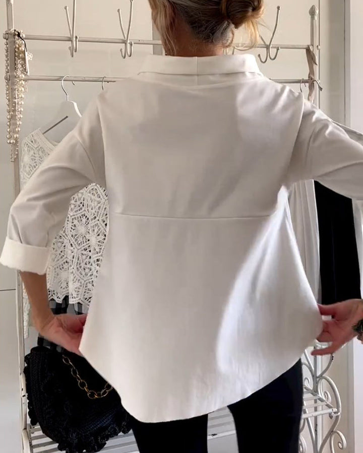 Damen Oberteil Shirt | U-Boot-Kragen & Lockerer Schnitt
