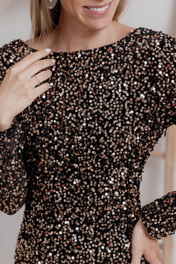 Damen Pailletten Mini Kleid - Sofia