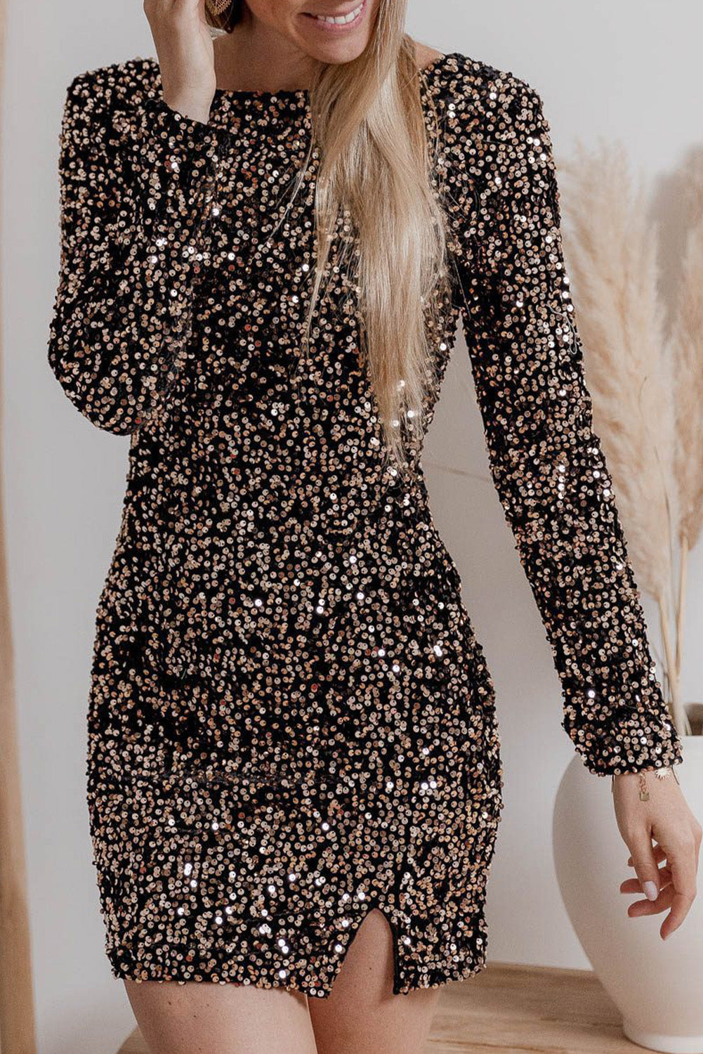 Damen Pailletten Mini Kleid - Sofia