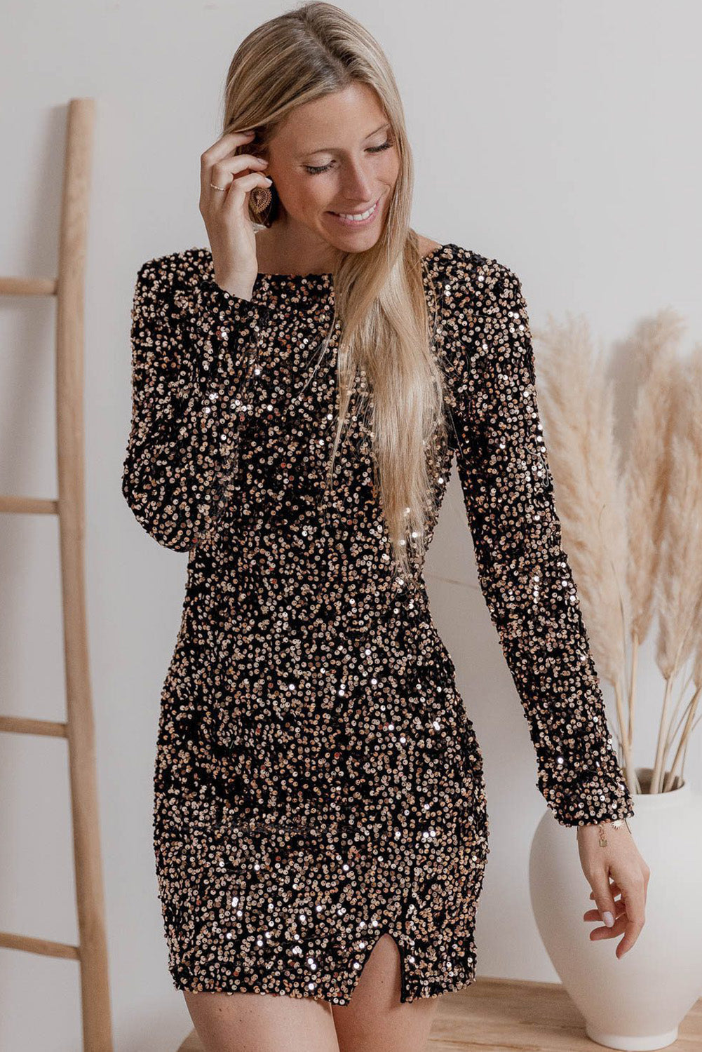 Damen Pailletten Mini Kleid - Sofia